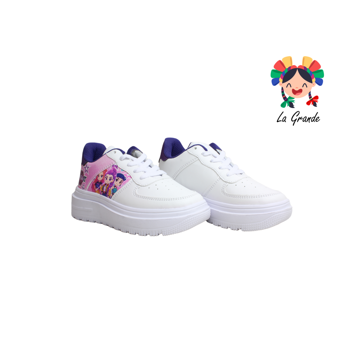 V-6009 SCARE Blanco Uva Tenis Casual para Niña