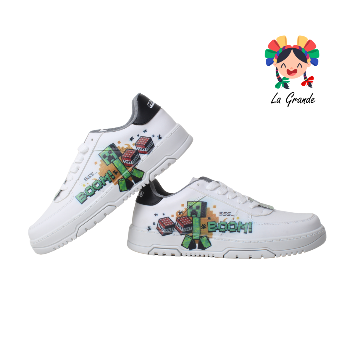 MI3070 YUYIN MINECRA Blanco Sint Tenis Casual para Dama y Joven