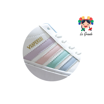 1420 VANPERSSI Blanco Pastel Sint Tenis Casual para Dama