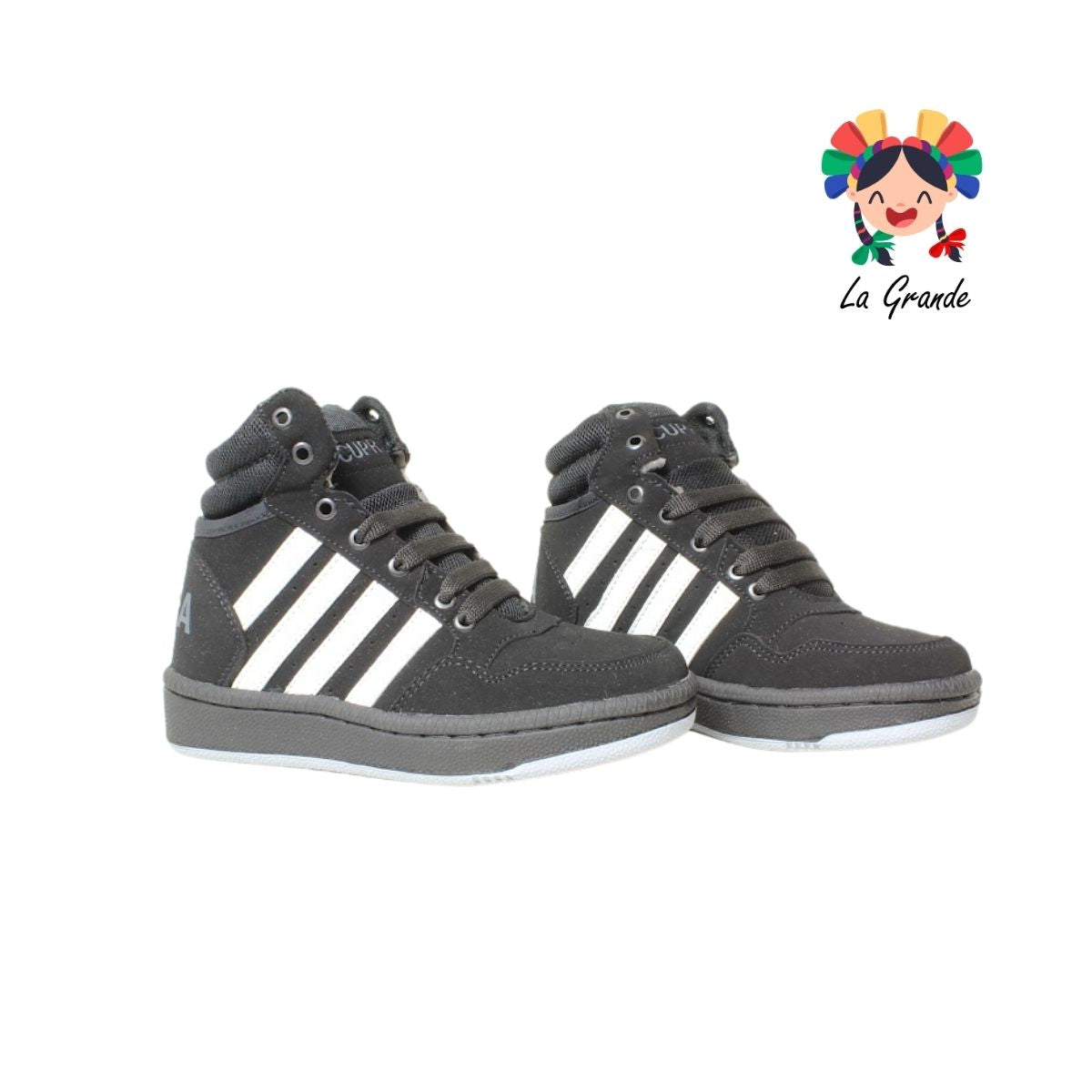 1020 CUPRA Ngo Bco Gris Nobuck Tenis Casual para Niña y Niño