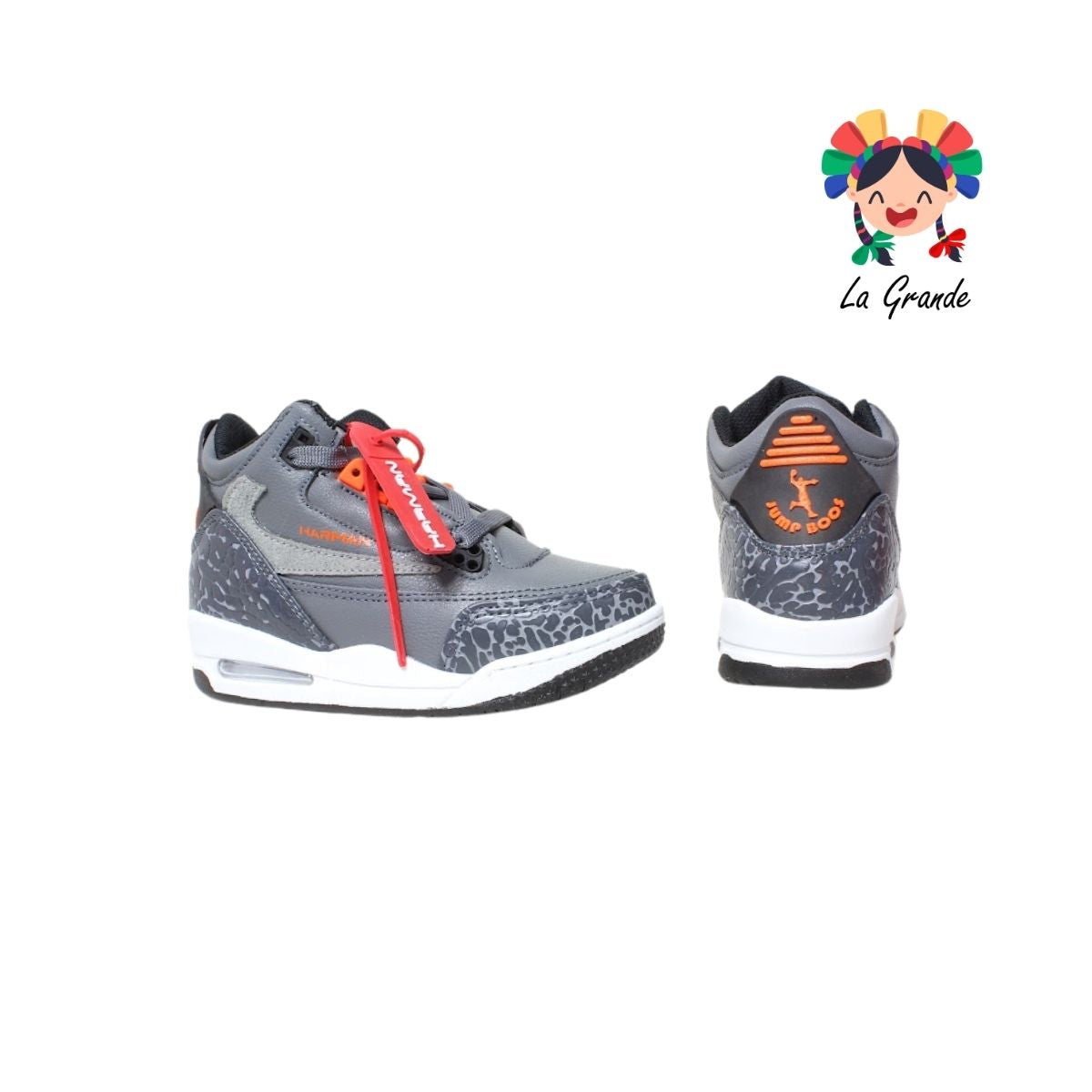 1021 HARMAN Oxf Gris Nja Tenis Casual para Niña y Niño