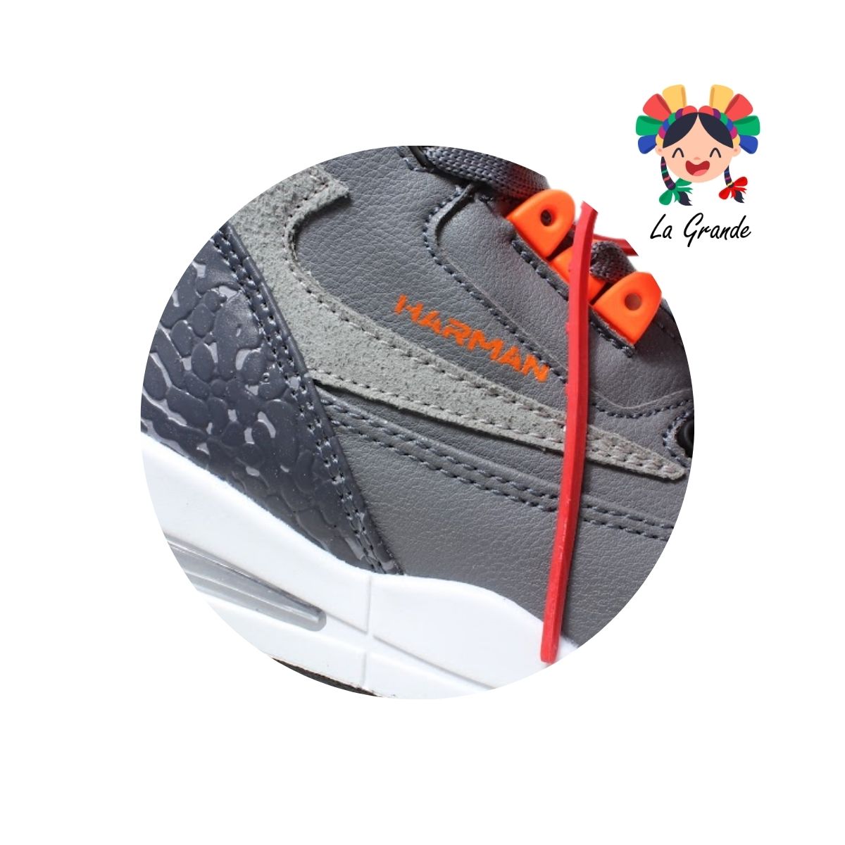 1021 HARMAN Oxf Gris Nja Tenis Casual para Niña y Niño