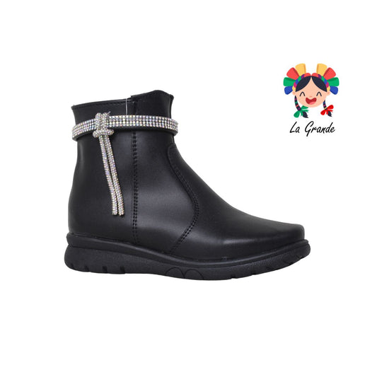 1025 ROCHART'S Negro Cabra Bota Casual para Niña