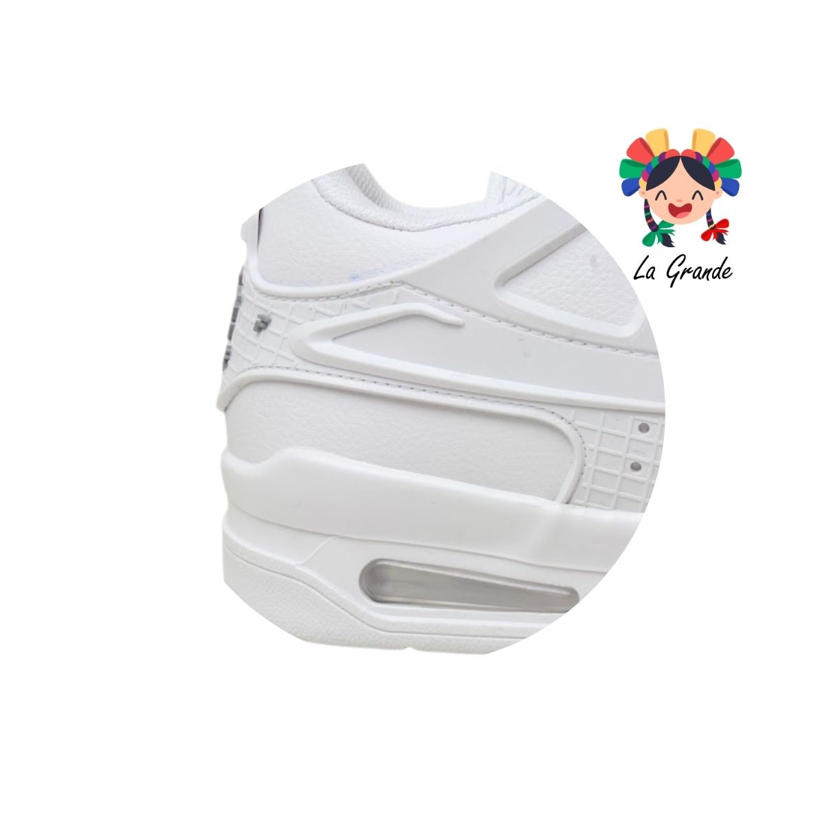 1027 HARMAN Blanco Blanco Tenis Escolar para Dama y Joven