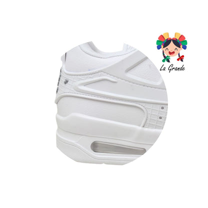 1027 HARMAN Blanco Blanco Tenis Escolar para Dama y Joven