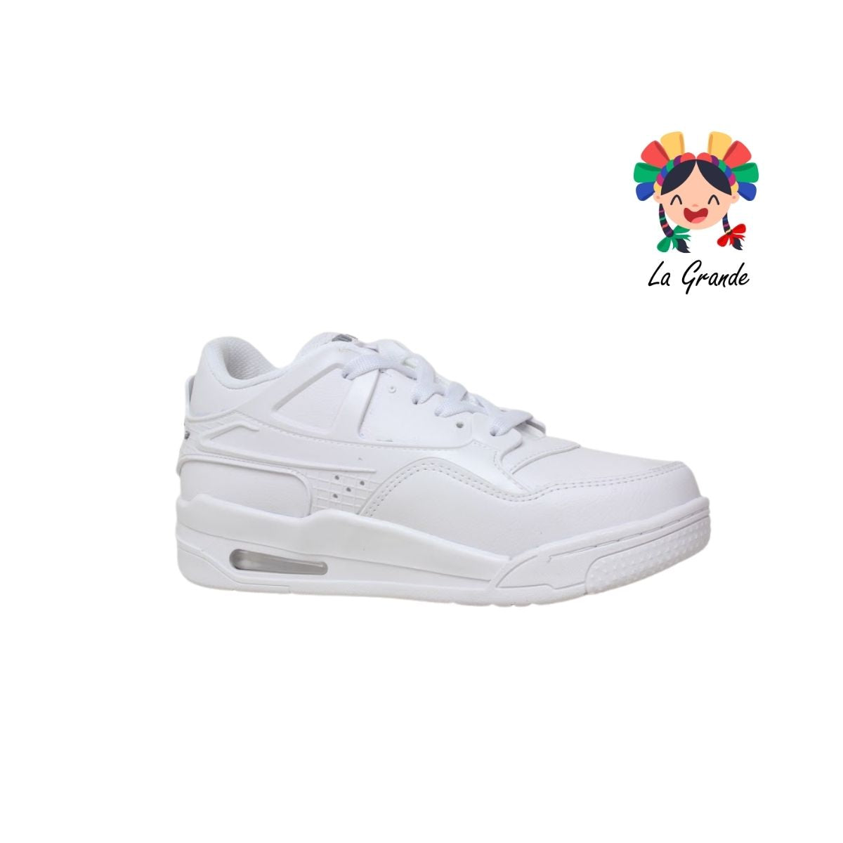 1027 HARMAN Blanco Blanco Tenis Escolar para Dama y Joven