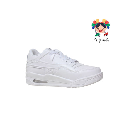 1027 HARMAN Blanco Blanco Tenis Escolar para Dama y Joven