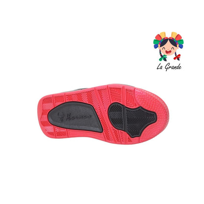 1027 HARMAN Negro Rojo Tenis Casual para Dama y Joven