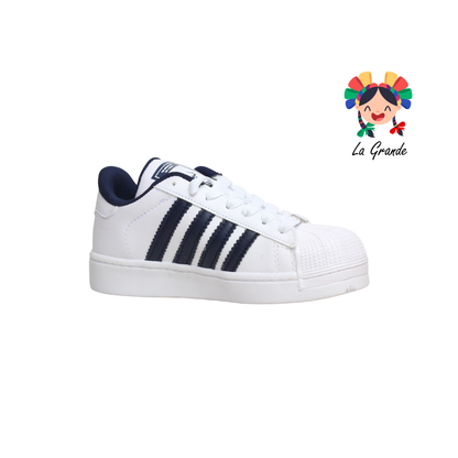 1028 HARMAN Blanco Marino Tenis Casual para Dama y Joven