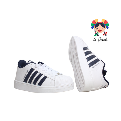 1028 HARMAN Blanco Marino Tenis Casual para Dama y Joven