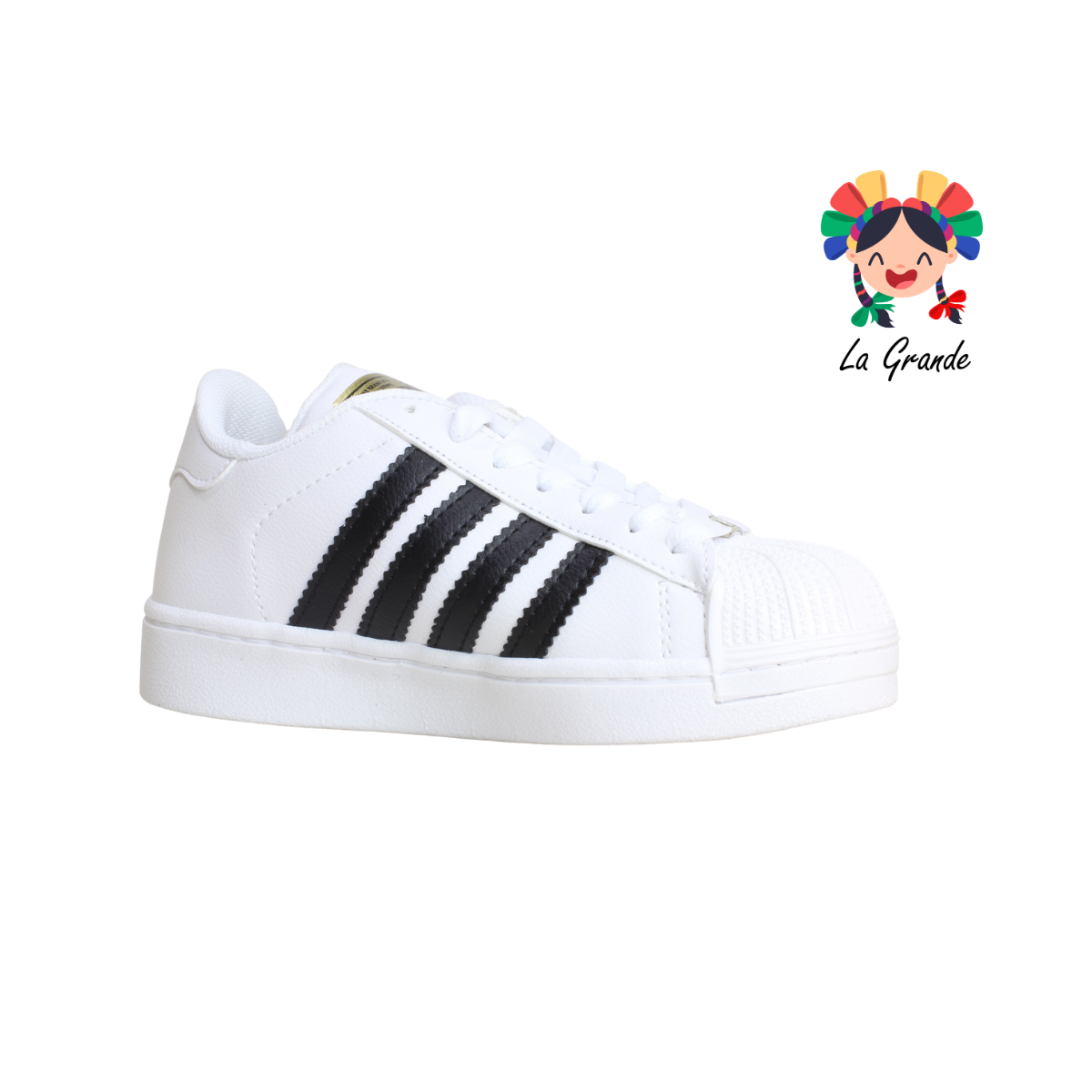 1028 HARMAN Blanco Negro Tenis Casual para Dama, Joven y Caballero