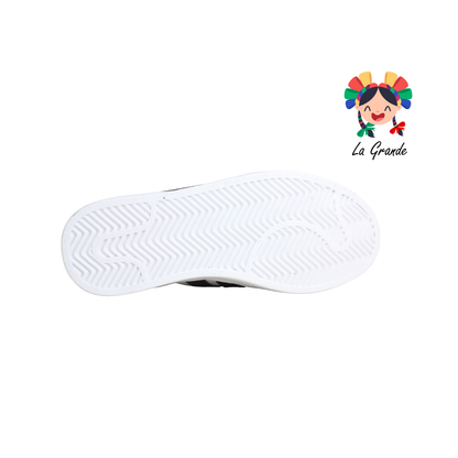 1028 HARMAN Blanco Negro Tenis Casual para Dama, Joven y Caballero