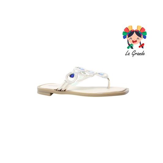 102 TZI-TZI Oro Sintético Sandalia Casual para Dama