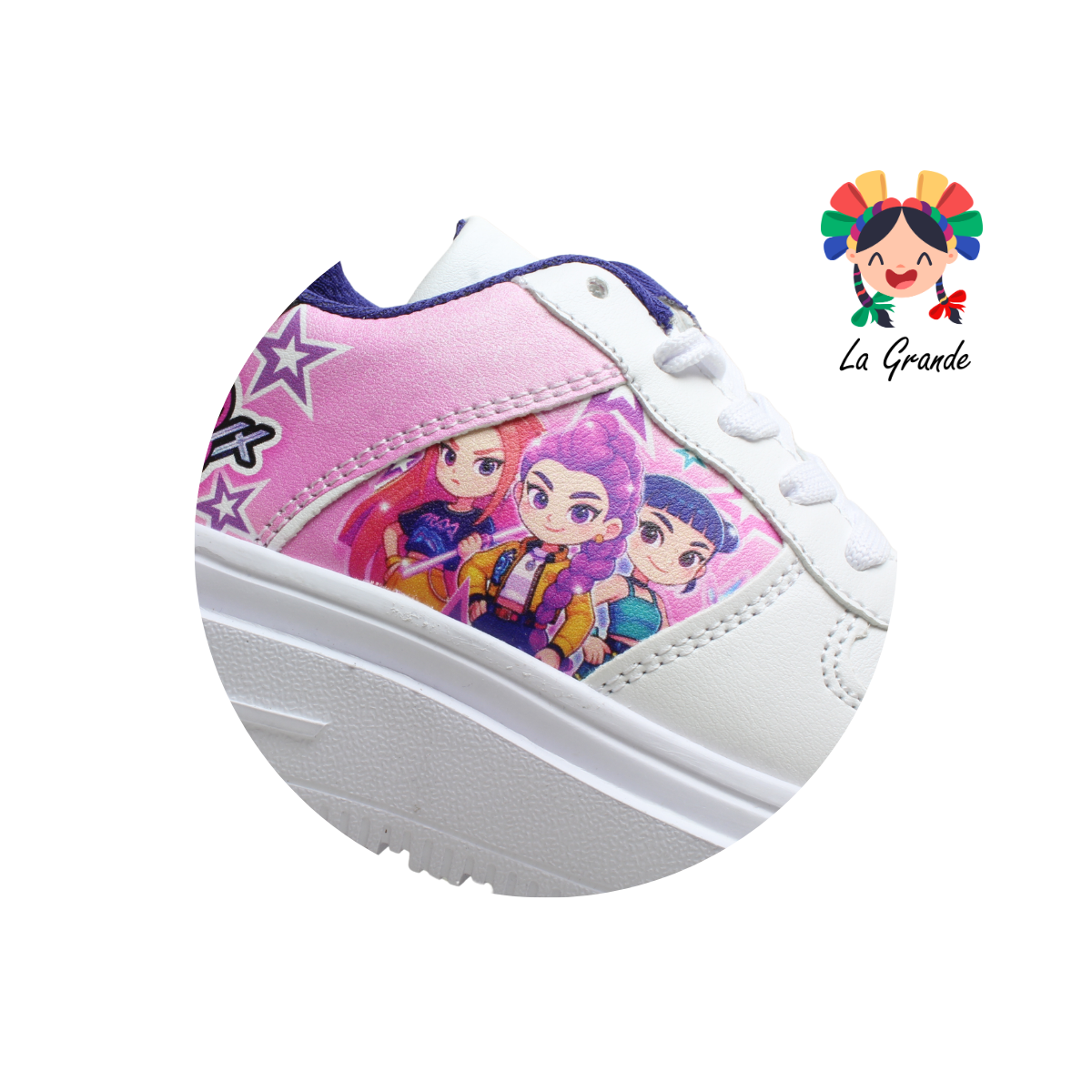 V-6009 SCARE Blanco Uva Tenis Casual para Niña