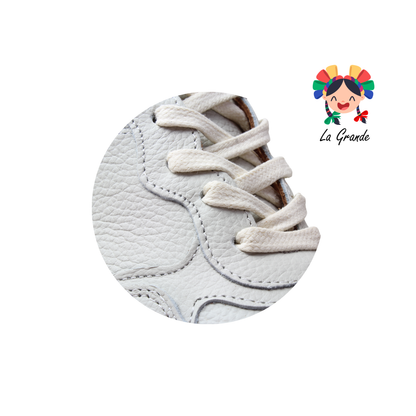 NU002 DOGI Blanco Gris Piel Tenis Casual para Dama y Joven