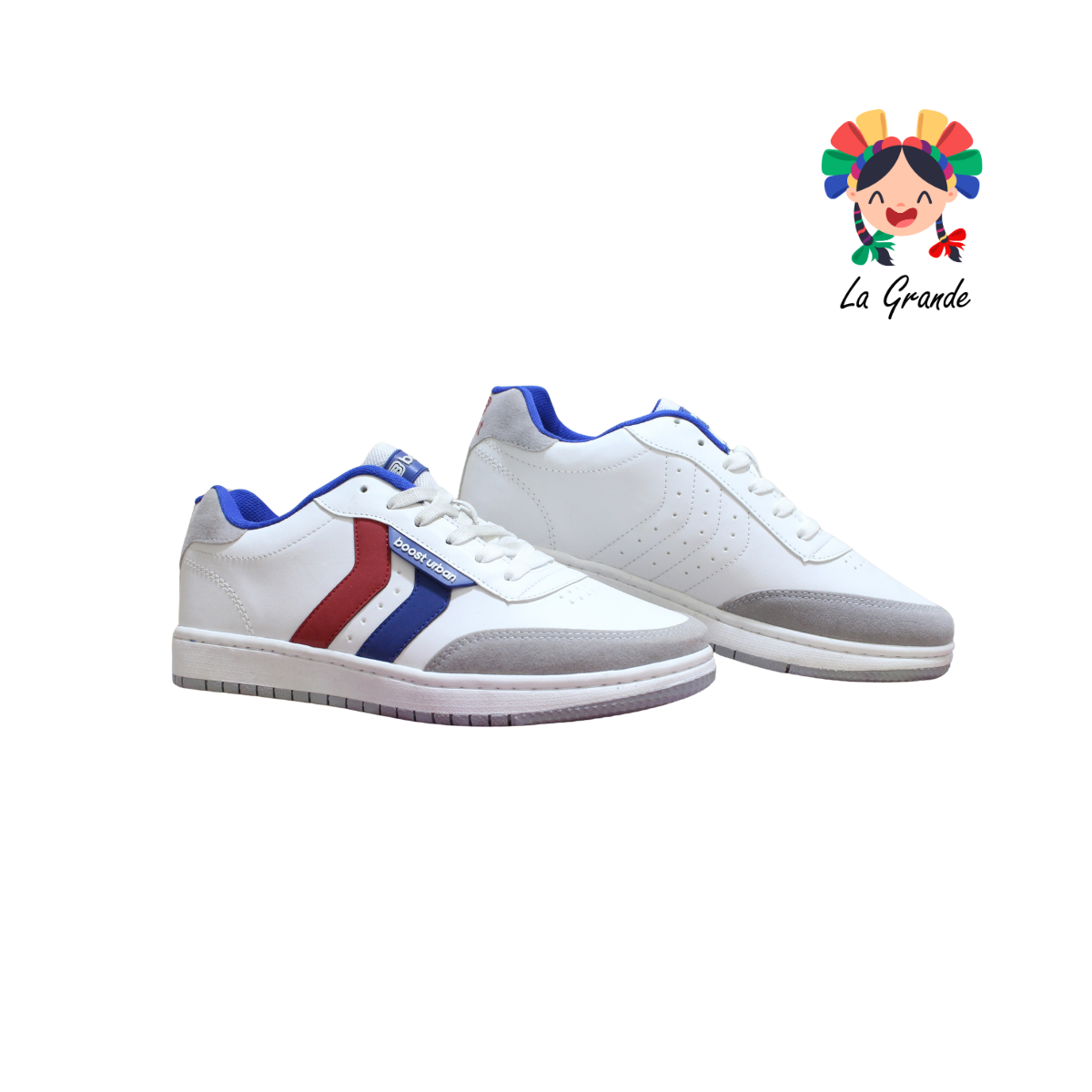 338 BOOST Bco Rey Rojo Napa Tenis Casual para Caballero