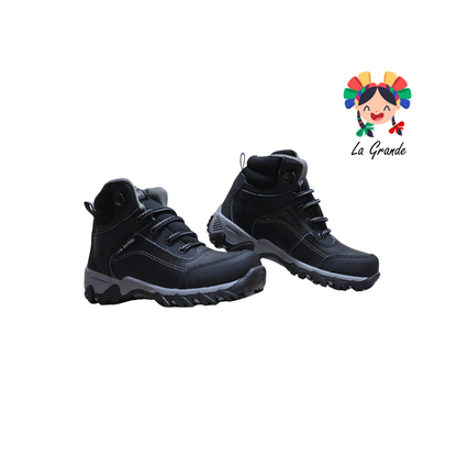 3049 BODDY Negro Napa Bota de Montaña para Niño
