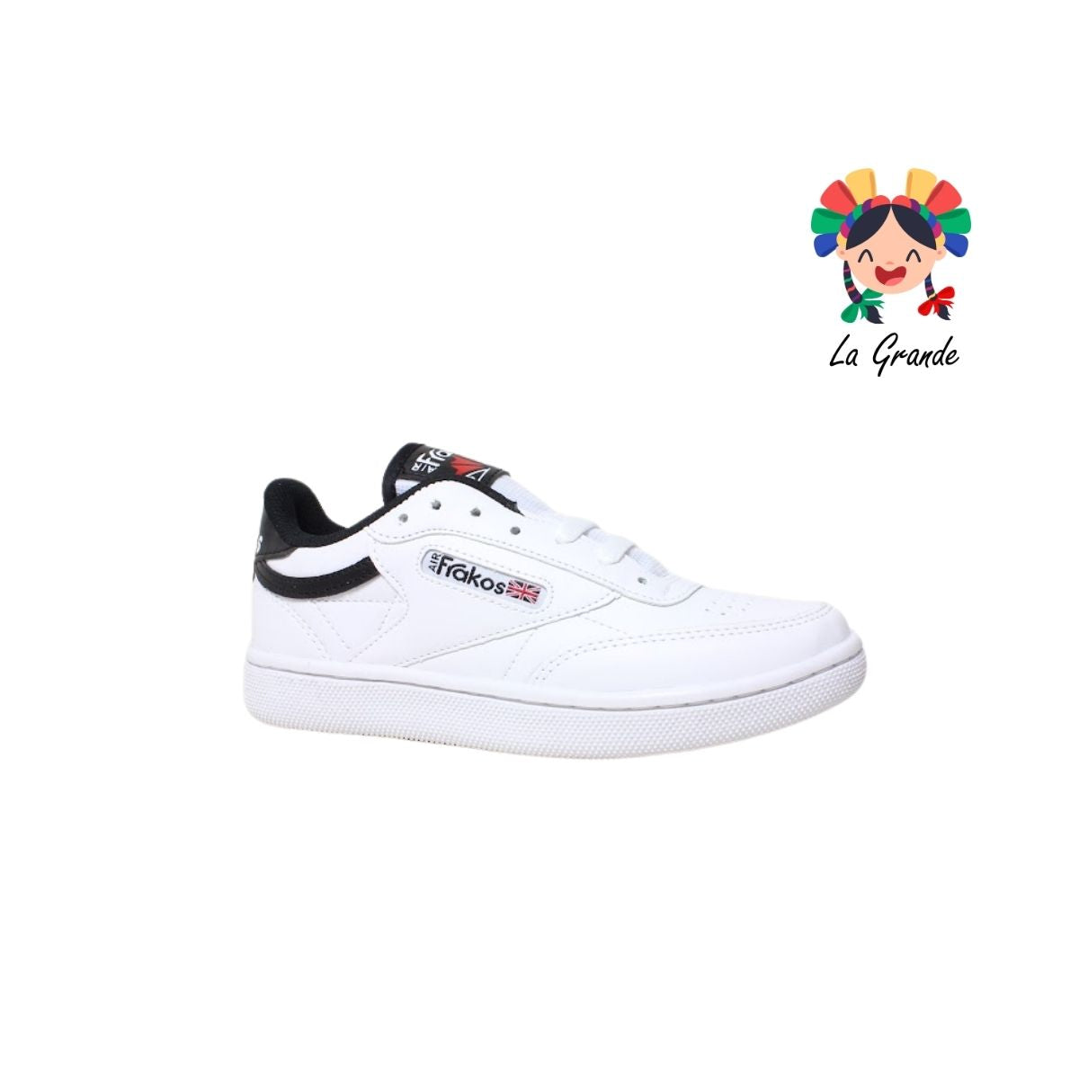 1030 FRAKOS Blanco Negro Tenis Casual para Dama y Joven
