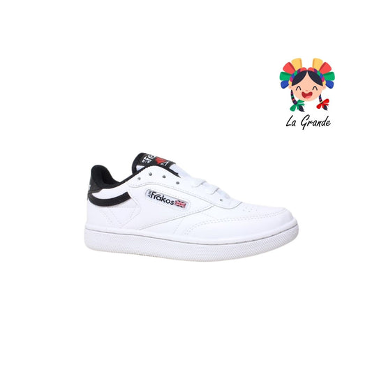 1030 FRAKOS Blanco Negro Tenis Casual para Dama y Joven