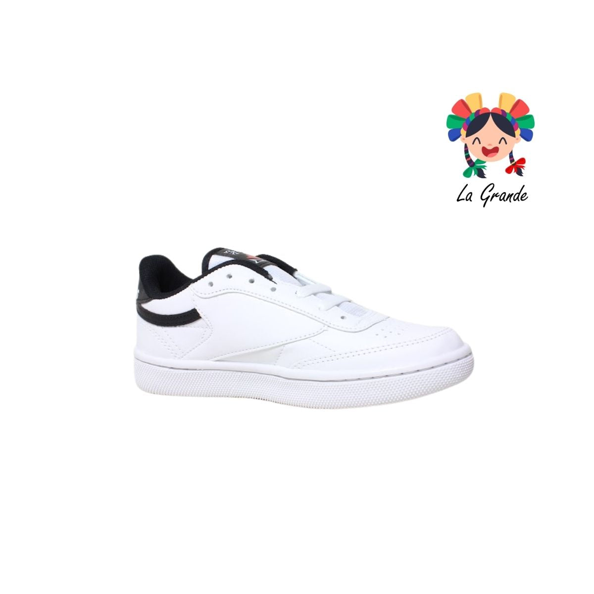 1030 FRAKOS Blanco Negro Tenis Casual para Dama y Joven