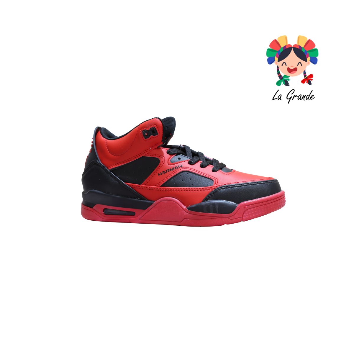 1030 HARMAN Negro Rojo Tenis Casual para Caballero