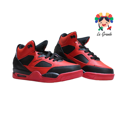 1030 HARMAN Negro Rojo Tenis Casual para Caballero