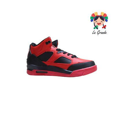 1030 HARMAN Negro Rojo Tenis Casual para Caballero