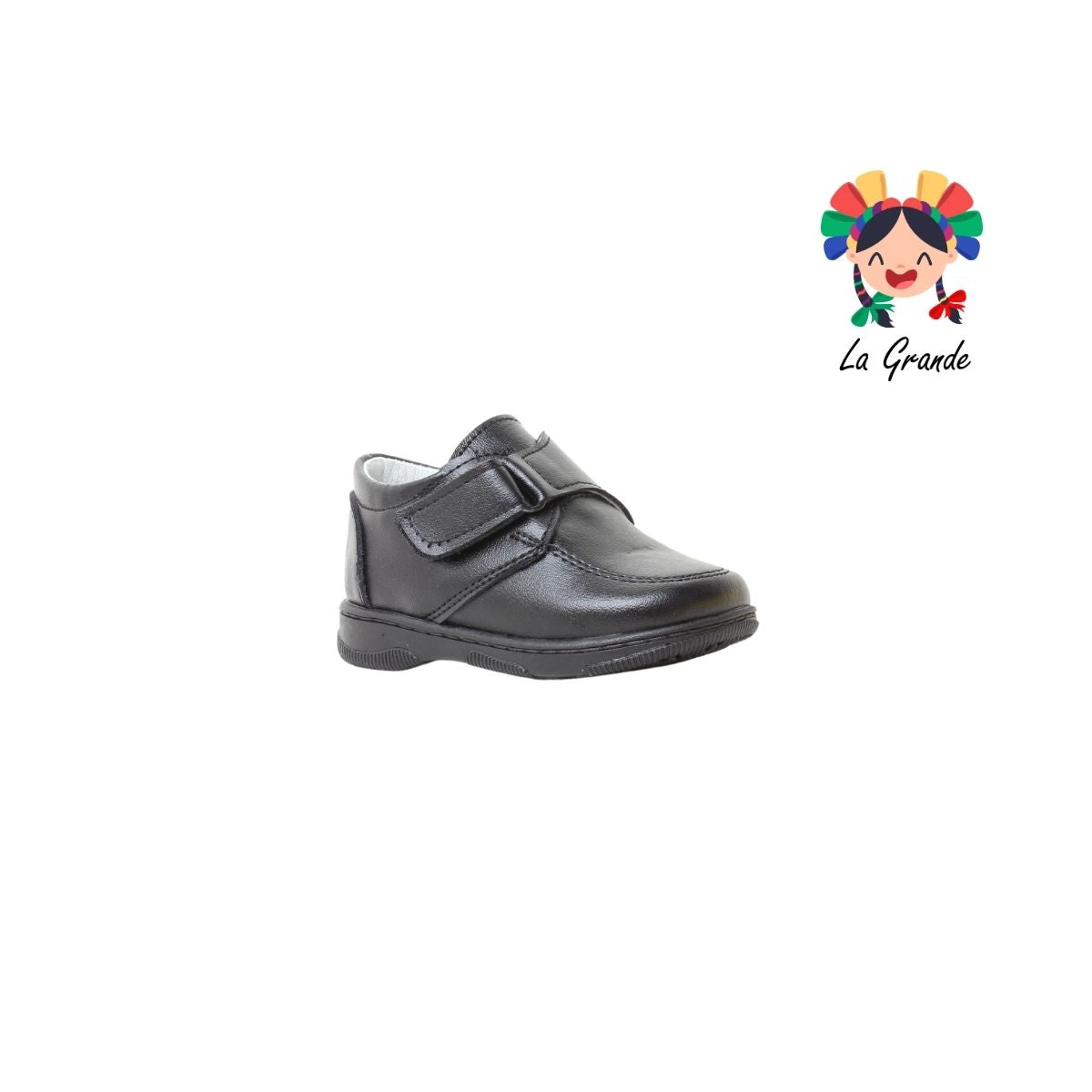 1040 CORAJITO Negro Piel Zapato Escolar para Bebé
