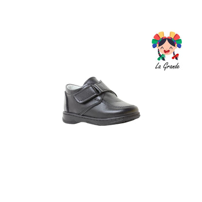 1040 CORAJITO Negro Piel Zapato Escolar para Bebé