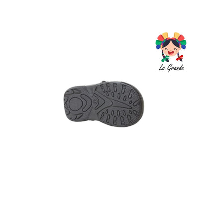 1040 CORAJITO Negro Piel Zapato Escolar para Bebé