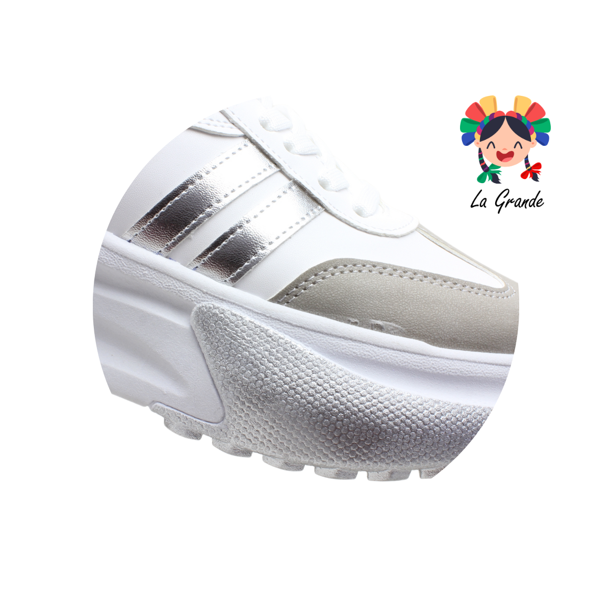 1040 WILDCAT Blanco Plata Tenis Casual para Dama