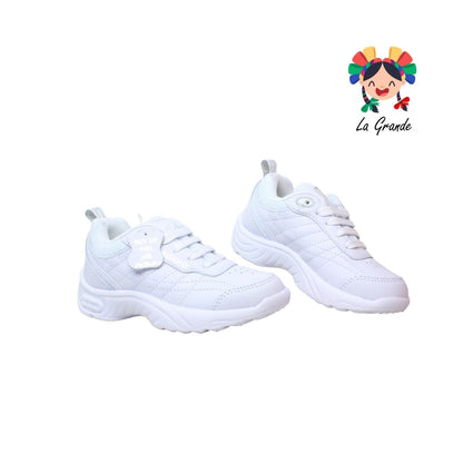 1041 ADIORA Blanco Total Tenis Deportivo para Niña y Niño