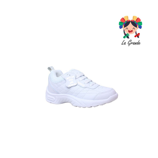 1041 ADIORA Blanco Total Tenis Deportivo para Niña y Niño