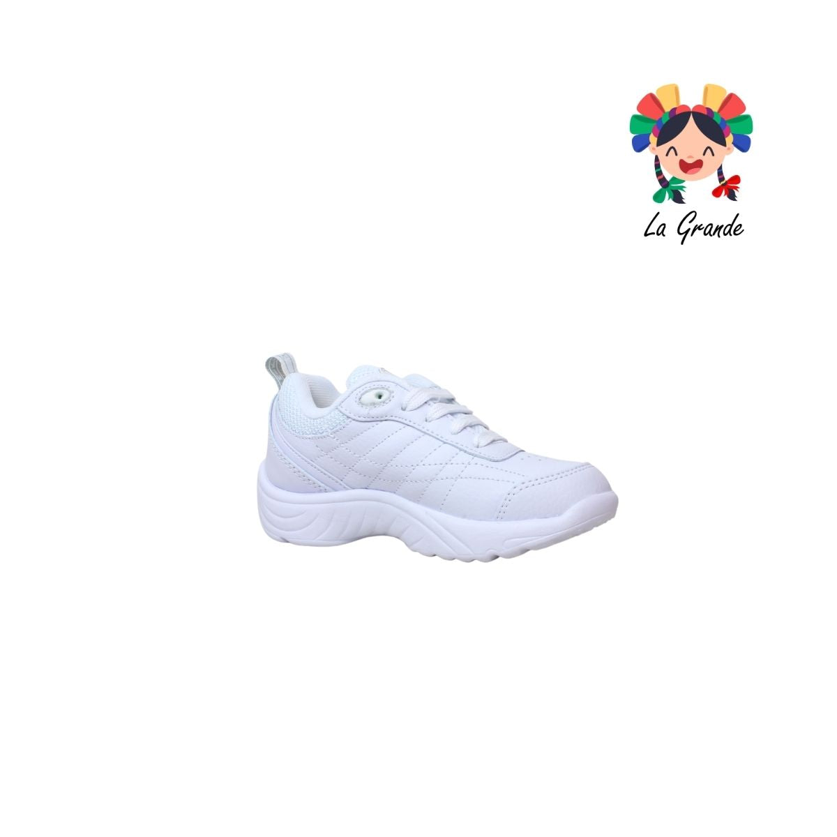 1041 ADIORA Blanco Total Tenis Deportivo para Niña y Niño