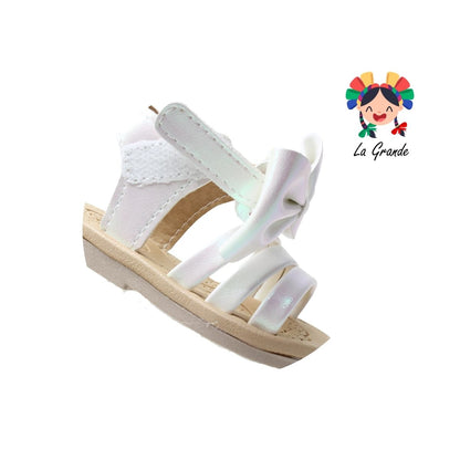 1042 BIBERONES Blanco Rosa Sintético Sandalia para Bebé