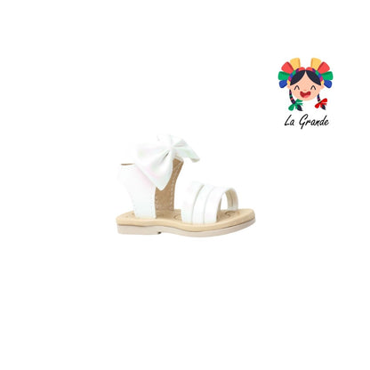 1042 BIBERONES Blanco Rosa Sintético Sandalia para Bebé
