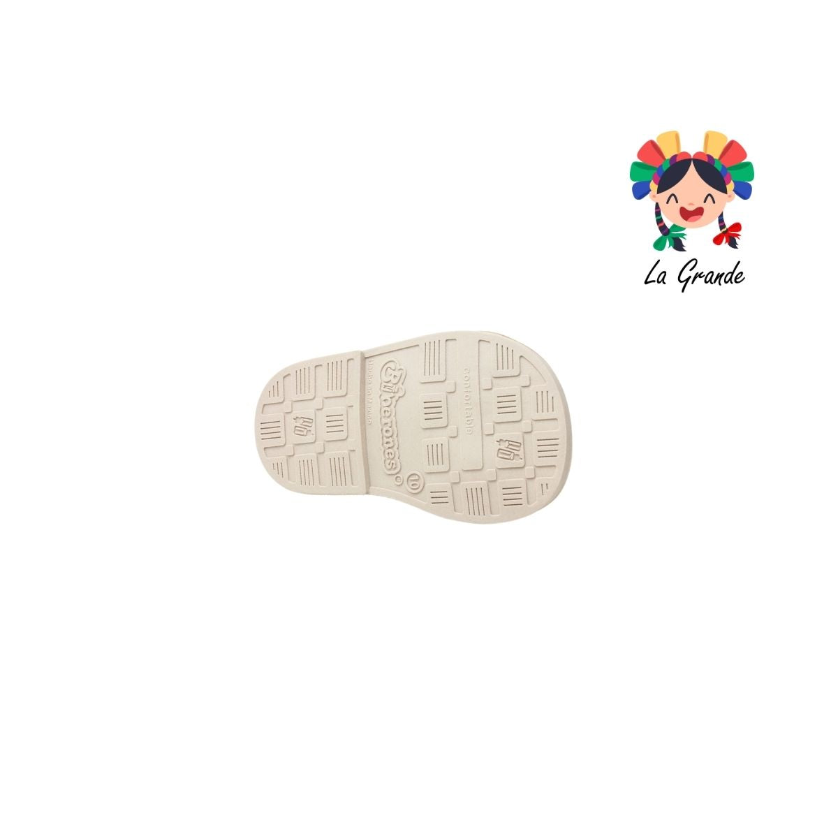 1042 BIBERONES Blanco Rosa Sintético Sandalia para Bebé