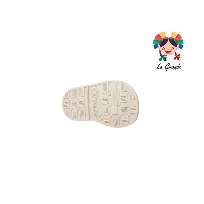 1042 BIBERONES Blanco Rosa Sintético Sandalia para Bebé