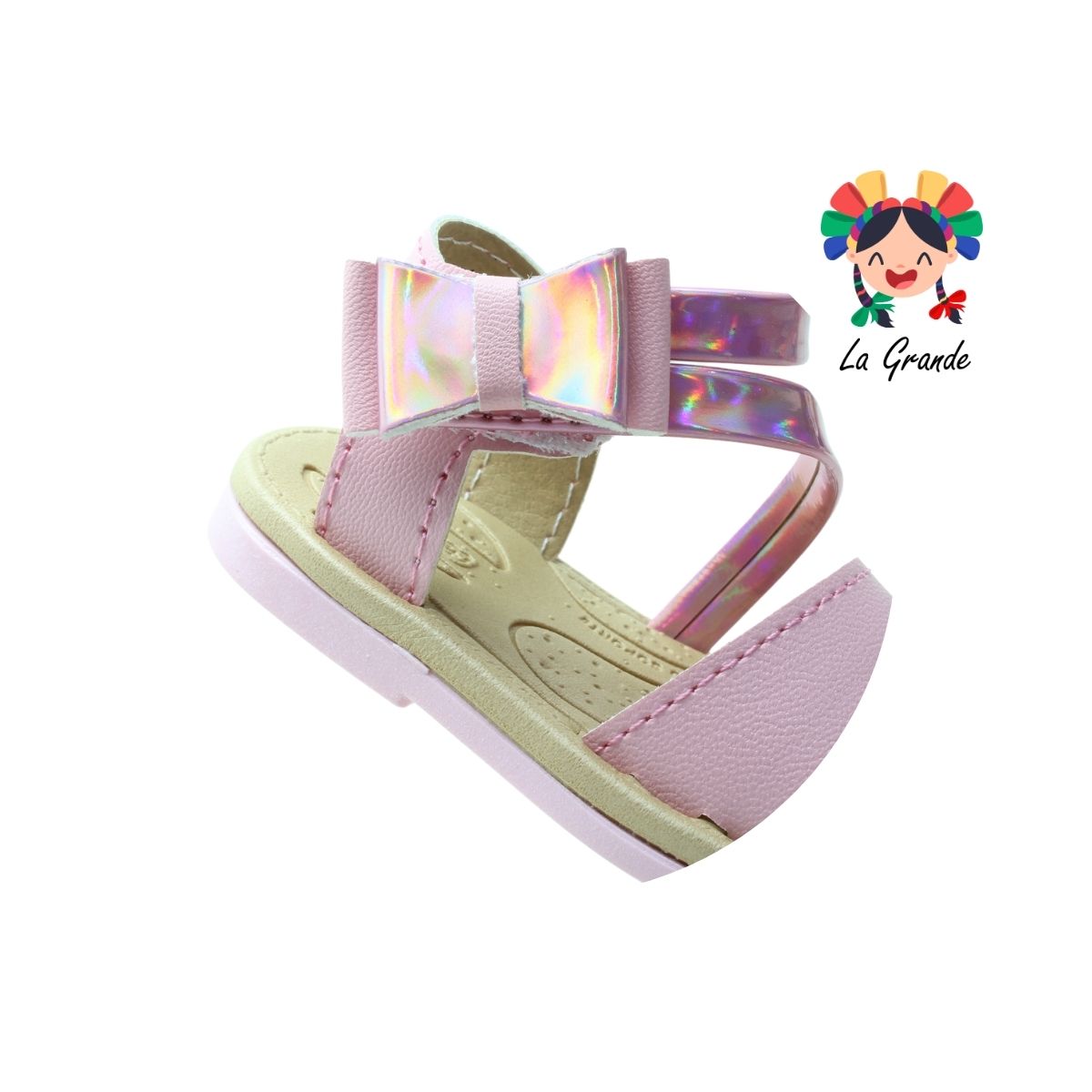 1002 BIBERONES Rosa Arena Sintético Huarache para Bebé