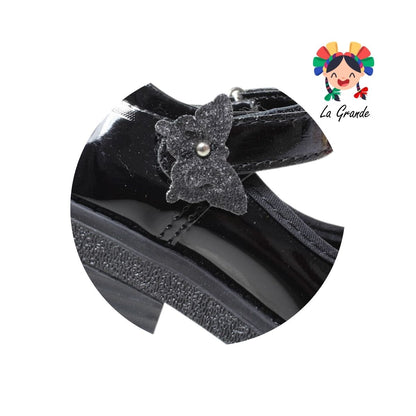 104 DULCE CEREZA Negro Charol Zapato Escolar para Niña