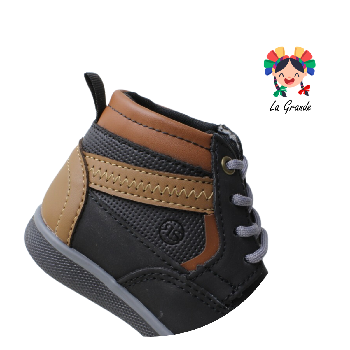 104 ECOLINE Negro Napa Zapato Casual Bebé y Niño