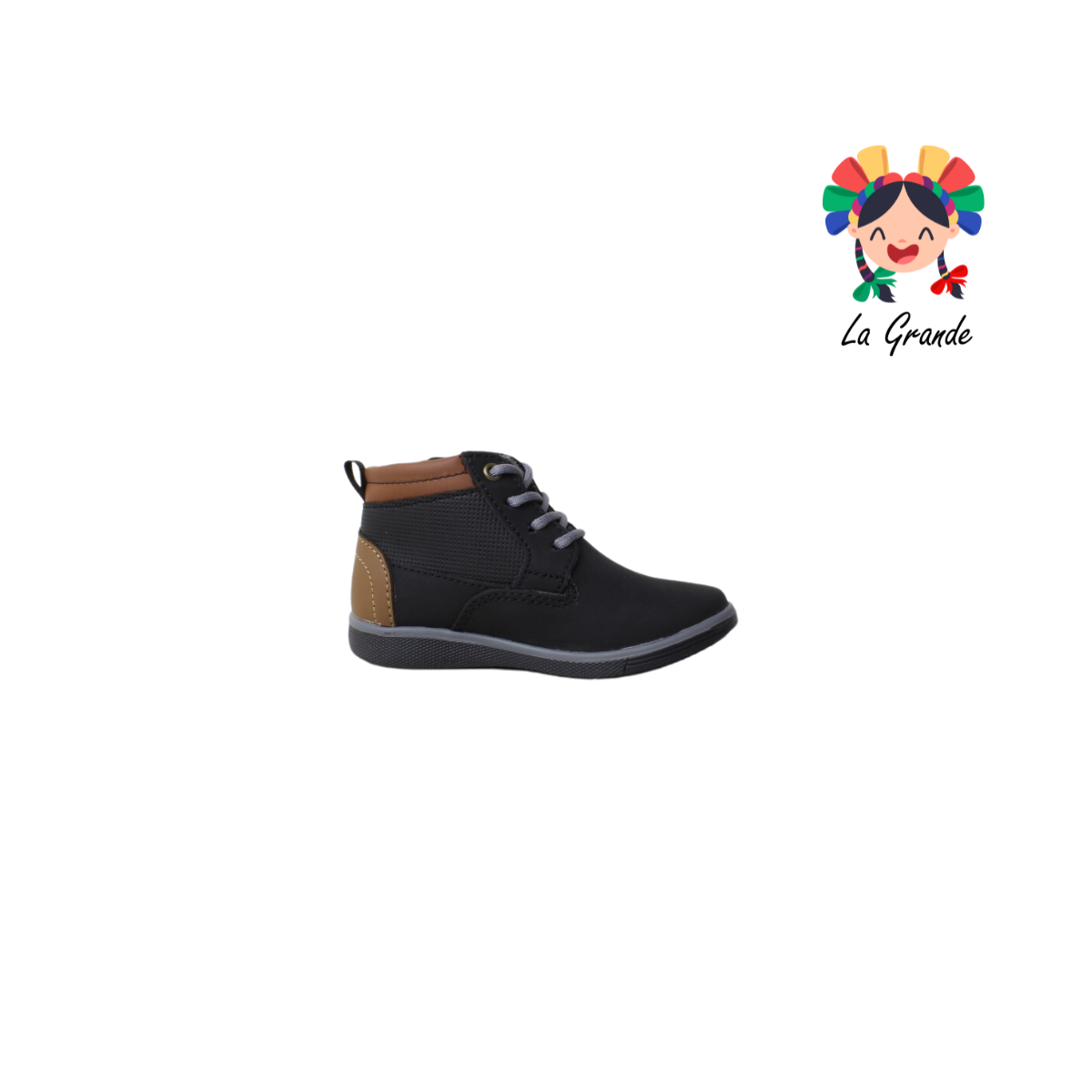 104 ECOLINE Negro Napa Zapato Casual Bebé y Niño