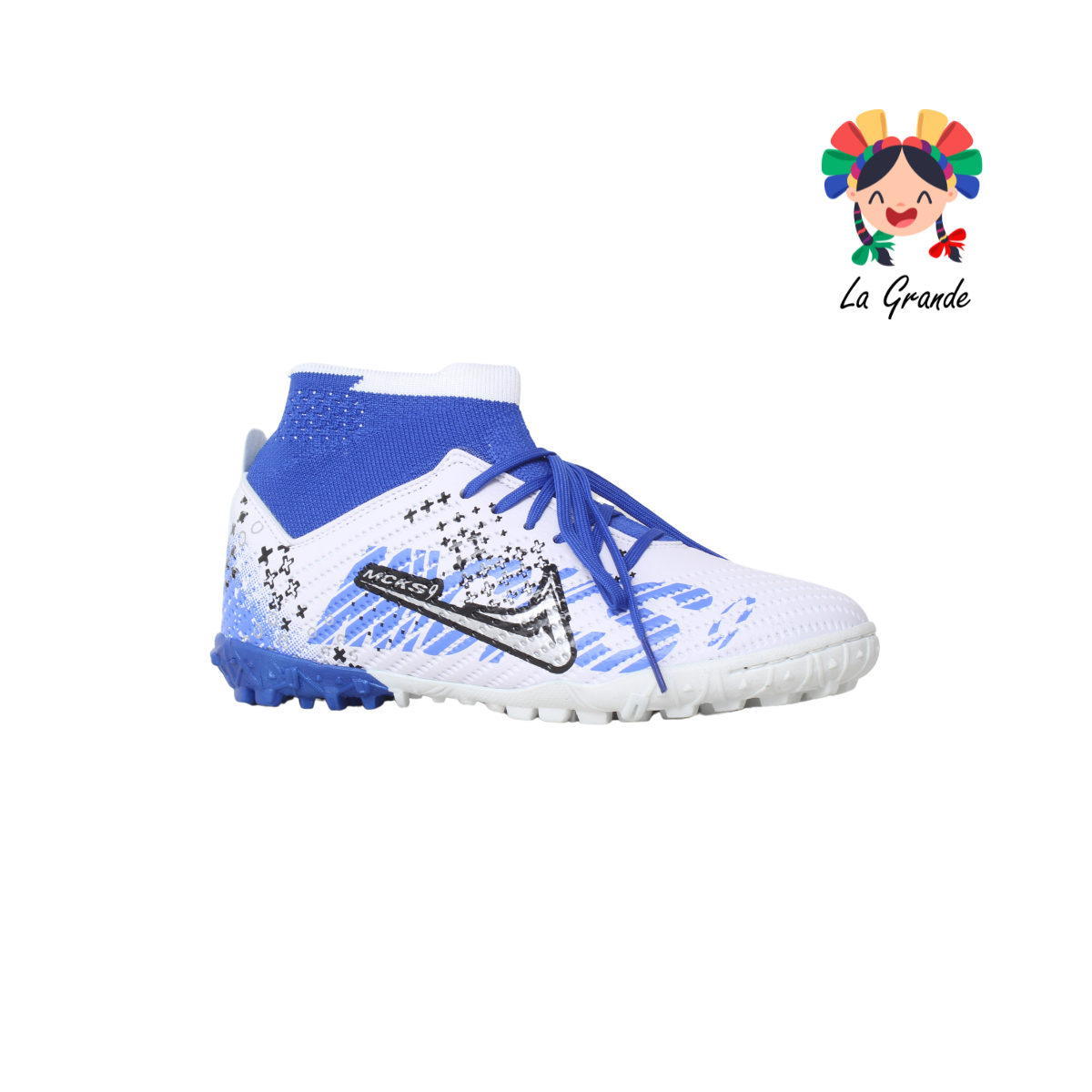 104 MAYCKERS Blanco Rey Sint Tenis con Calcetin de Fútbol para Dama, Joven y Caballero
