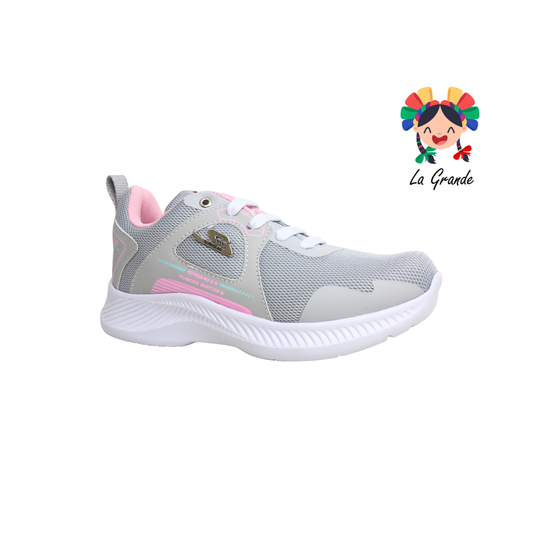 104 SPEIS10 Gris Rosa Tenis Deportivo para Niña y Dama