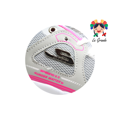 104 SPEIS10 Gris Fiusha Tenis Deportivo para Niña