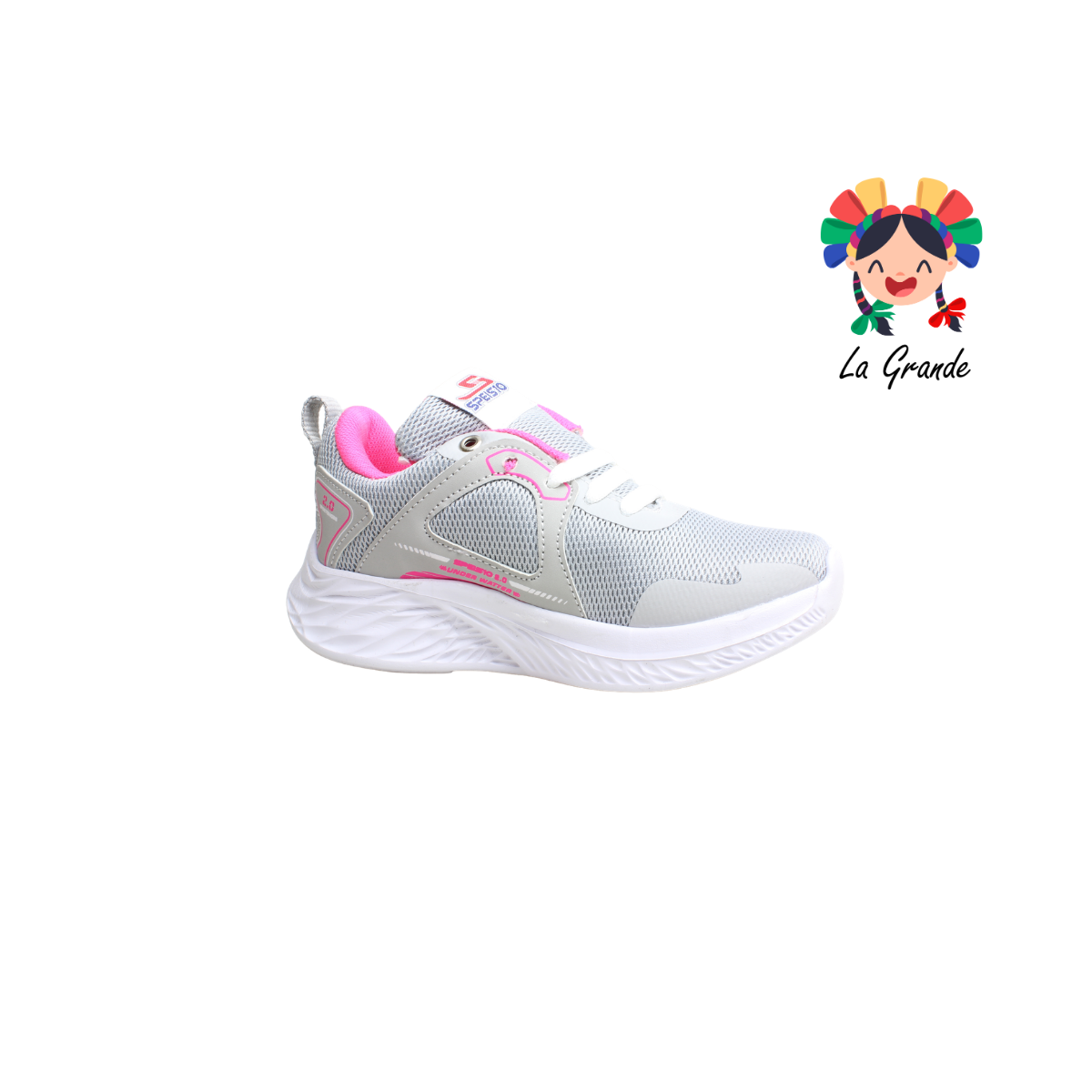 104 SPEIS10 Gris Fiusha Tenis Deportivo para Niña