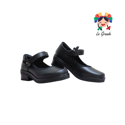 104 DULCE CEREZA Negro Sint Zapato Escolar para Niña