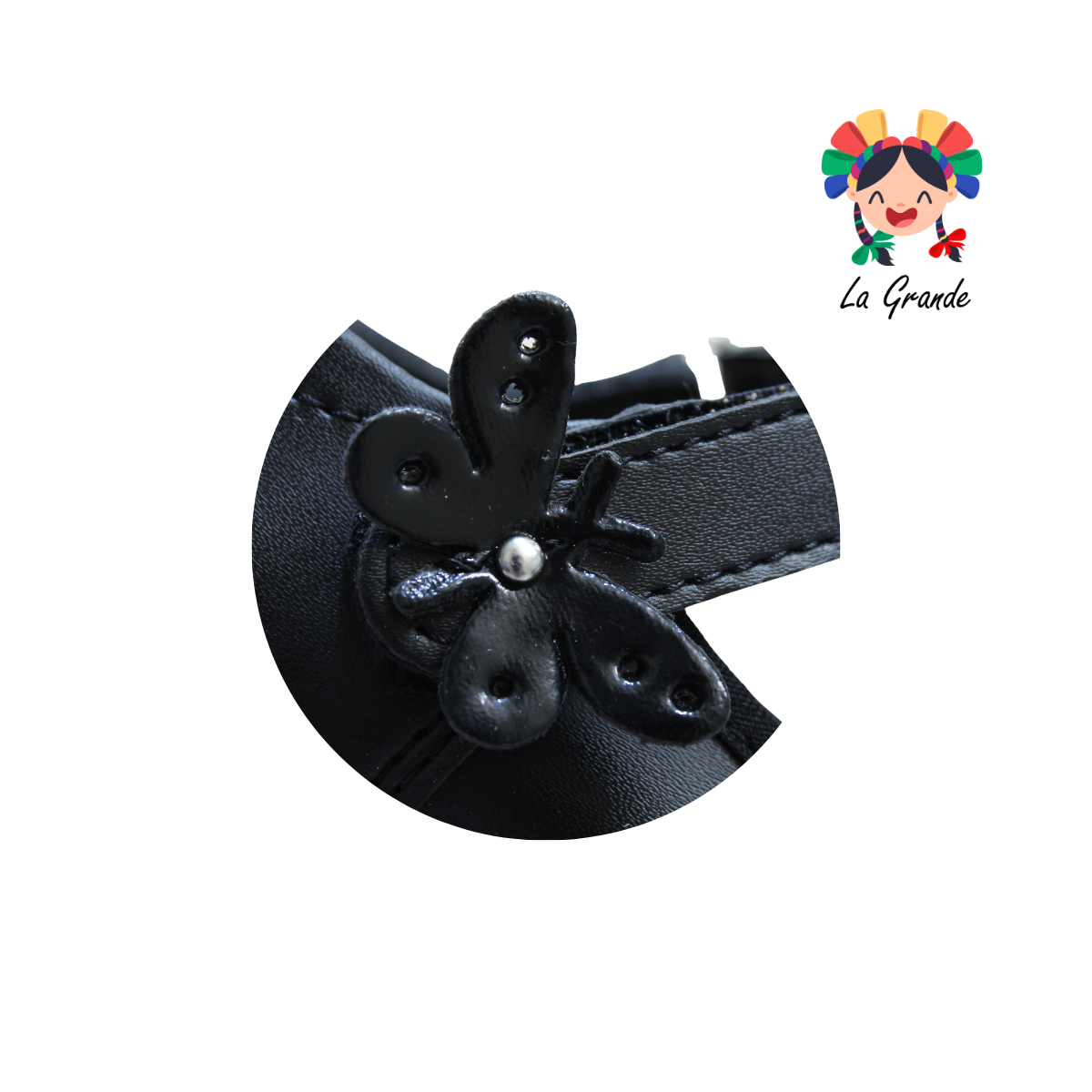 104 DULCE CEREZA Negro Sint Zapato Escolar para Niña