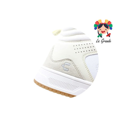 1050571 CHARLY Blanco Beige Tenis Casual para Dama, Joven y Caballero