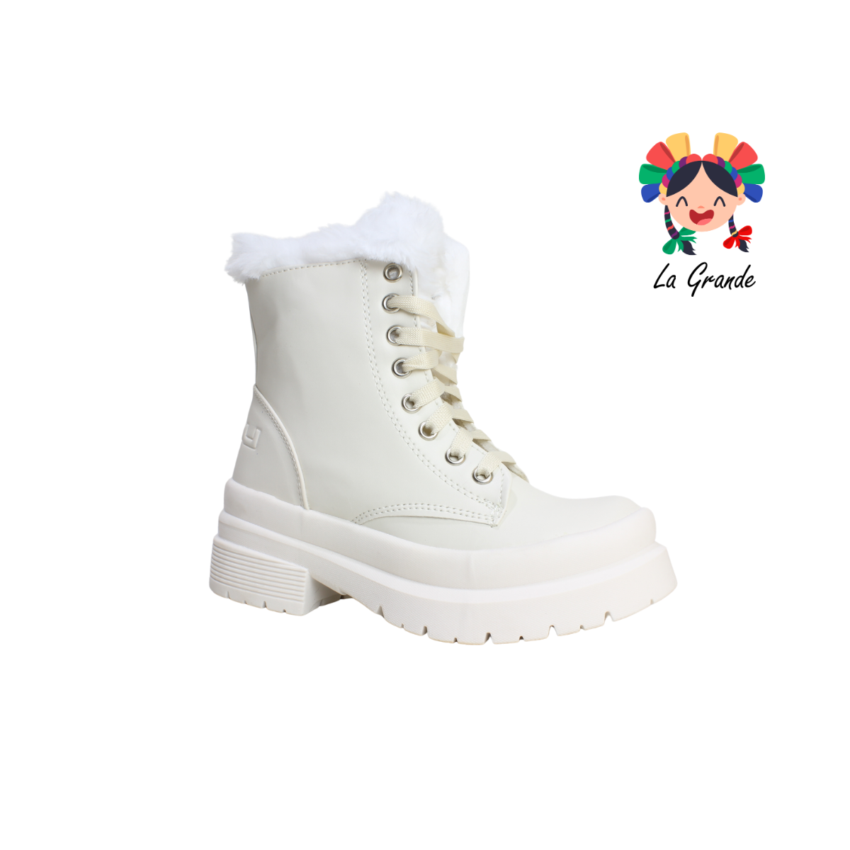1050 TABU Latte Peluche Bota Casual para Dama